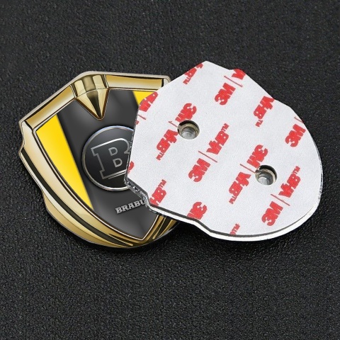 Mercedes Brabus Trunk Metal Emblem Badge Gold Clean Yellow Design