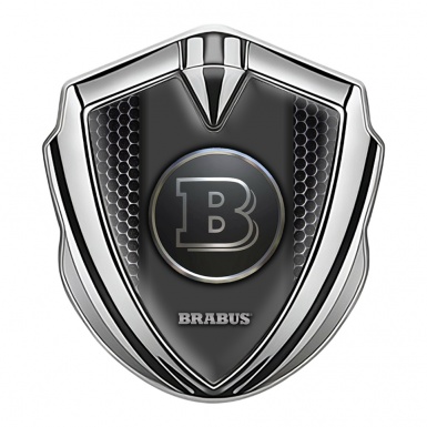 Mercedes Brabus Metal Emblem Self Adhesive Silver Dark Hex Design