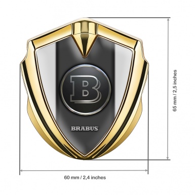 Mercedes Brabus 3D Car Metal Emblem Gold Clean Grey Design