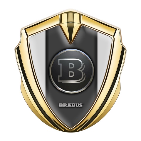 Mercedes Brabus 3D Car Metal Emblem Gold Clean Grey Design