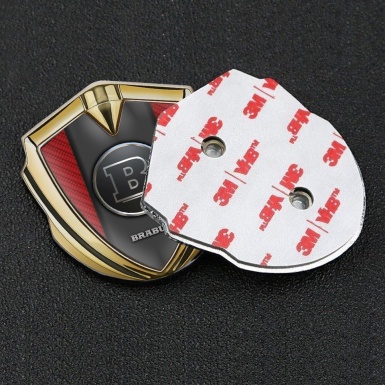 Mercedes Brabus Fender Emblem Badge Gold Red Carbon Edition