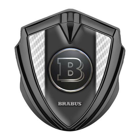 Mercedes Brabus Fender Emblem Badge Graphite White Carbon Edition