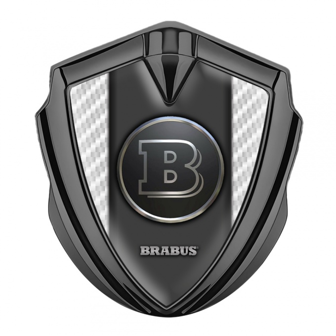 Mercedes Brabus Fender Emblem Badge Graphite White Carbon Edition