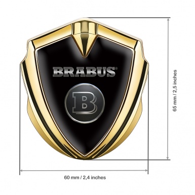 Mercedes Brabus Trunk Emblem Badge Gold Classic Black Design