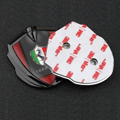 Ferrari Bodyside Emblem Graphite Red Carbon Italian Design
