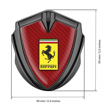 Ferrari Fender Emblem Badge Graphite Red Carbon Yellow Logo