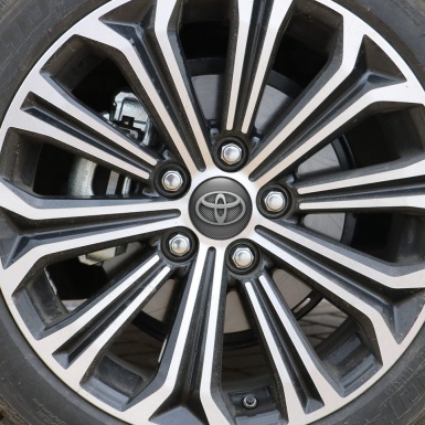 Toyota Domed Stickers Wheel Center Cap Badge Sport Line Gray Carbon 