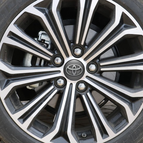 Toyota Domed Stickers Wheel Center Cap Badge Sport Line Gray Carbon 