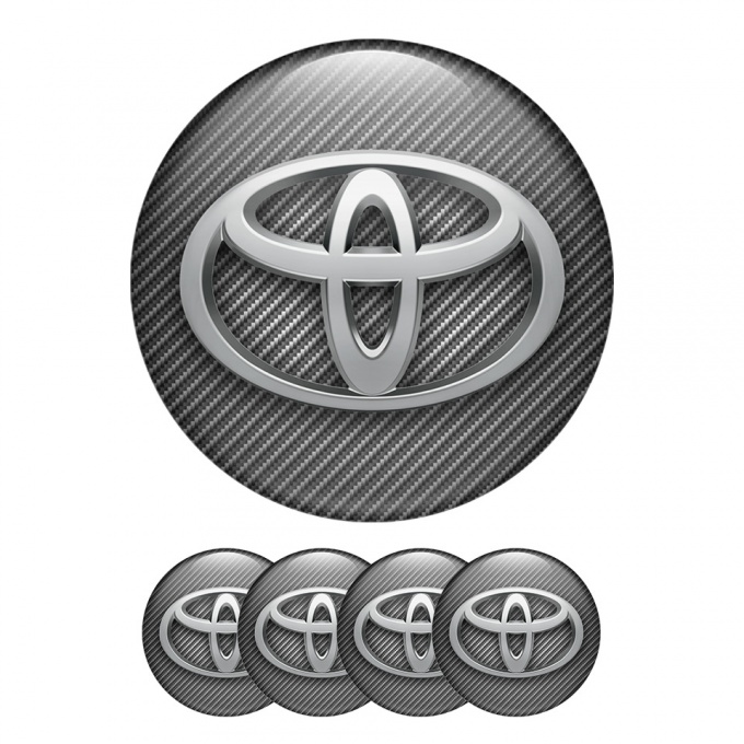 Toyota Domed Stickers Wheel Center Cap Badge Sport Line Gray Carbon 