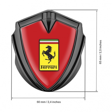 Ferrari Trunk Metal Emblem Badge Graphite Red Classic Yellow Logo
