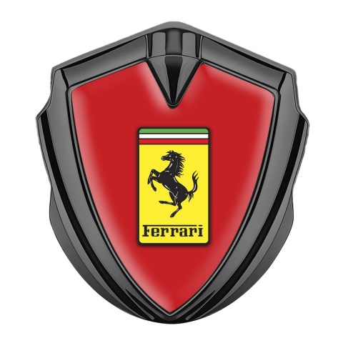 Ferrari Trunk Metal Emblem Badge Graphite Red Classic Yellow Logo