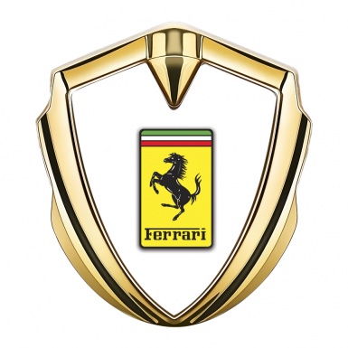 Ferrari Fender Emblem Badge Gold White Yellow Logo Edition
