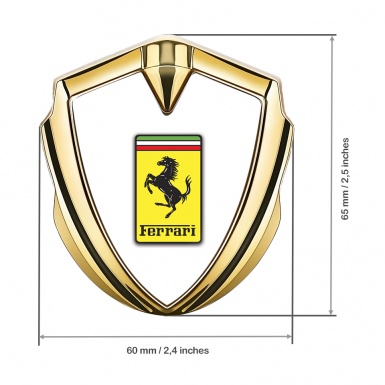 Ferrari Fender Emblem Badge Gold White Yellow Logo Edition