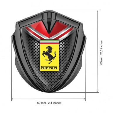 Ferrari Bodyside Emblem Graphite Grey Grid Rectangle Logo Design
