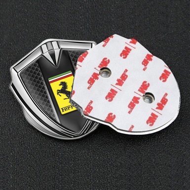 Ferrari Fender Emblem Badge Silver Grey Grill Style Edition
