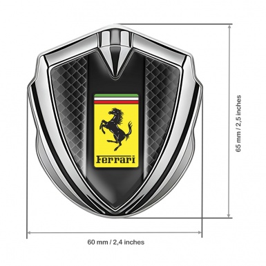 Ferrari Fender Emblem Badge Silver Grey Grill Style Edition