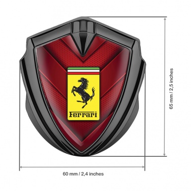 Ferrari Bodyside Badge Self Adhesive Graphite Red Plates Hex Edition