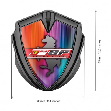 Ferrari Fender Emblem Badge Graphite Scuderia Ferrari Color Design