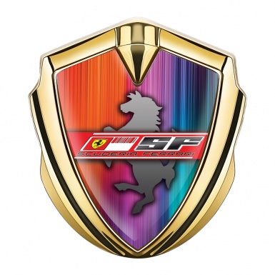 Ferrari Fender Emblem Badge Gold Scuderia Ferrari Color Design