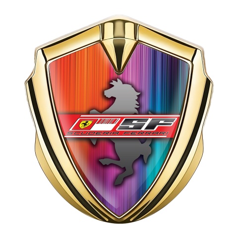 Ferrari Fender Emblem Badge Gold Scuderia Ferrari Color Design