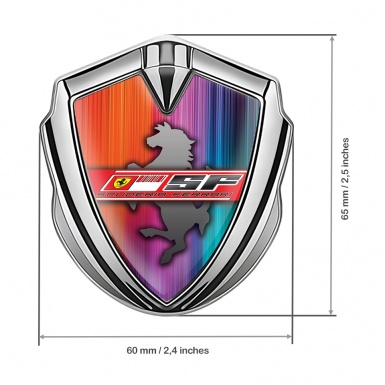 Ferrari Fender Emblem Badge Silver Scuderia Ferrari Color Design