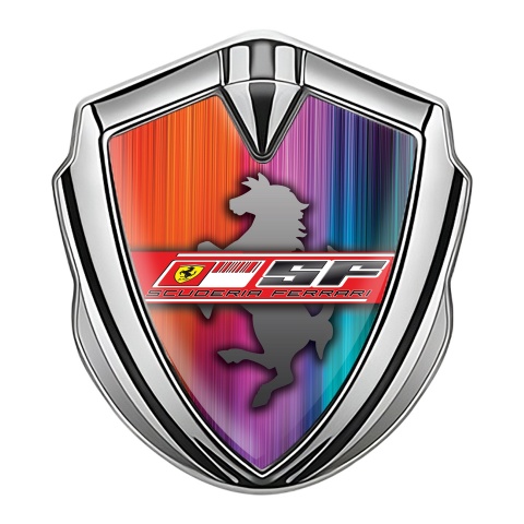 Ferrari Fender Emblem Badge Silver Scuderia Ferrari Color Design