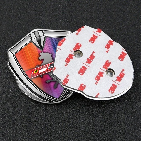 Ferrari Fender Emblem Badge Silver Scuderia Ferrari Color Design