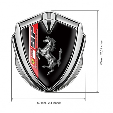 Ferrari Fender Metal Emblem Silver Scuderia Ferrari Chromed Logo