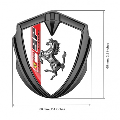 Ferrari Fender Metal Emblem Graphite Scuderia Ferrari White Edition