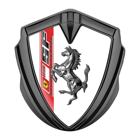 Ferrari Fender Metal Emblem Graphite Scuderia Ferrari White Edition