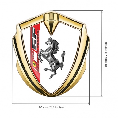 Ferrari Fender Metal Emblem Gold Scuderia Ferrari White Edition
