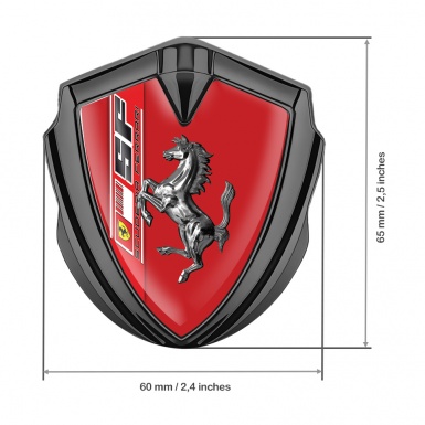 Ferrari Fender Emblem Badge Graphite Scuderia Ferrari Red Edition