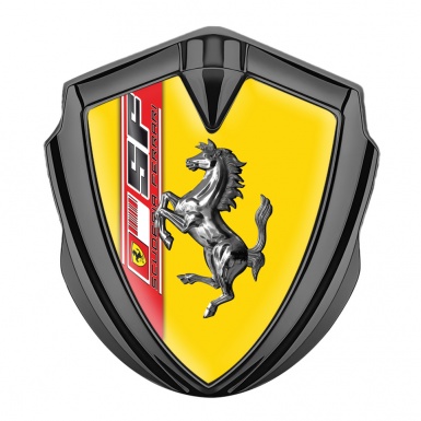 Ferrari Trunk Emblem Badge Graphite Scuderia Ferrari Yellow Edition
