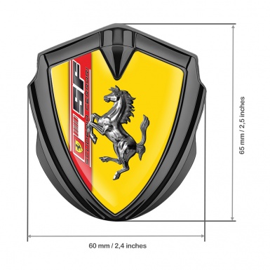 Ferrari Trunk Emblem Badge Graphite Scuderia Ferrari Yellow Edition