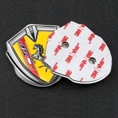 Ferrari Trunk Emblem Badge Silver Scuderia Ferrari Yellow Edition