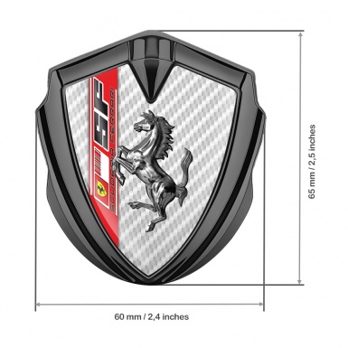 Ferrari Trunk Metal Badge Graphite White Carbon Scuderia Edition