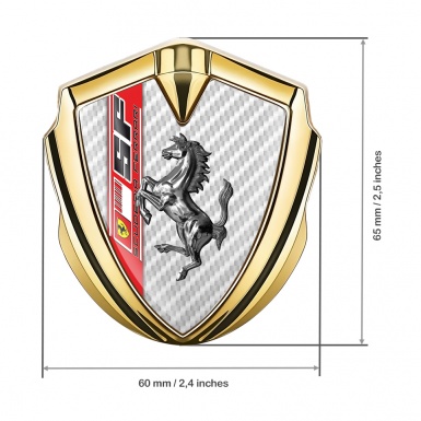 Ferrari Trunk Metal Badge Gold White Carbon Scuderia Edition