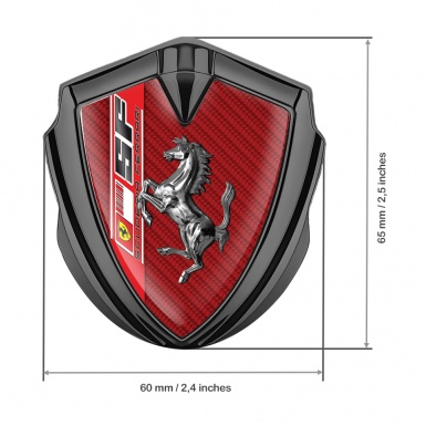 Ferrari 3D Car Metal Emblem Graphite Red Carbon Scuderia Edition