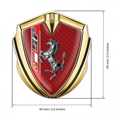 Ferrari 3D Car Metal Emblem Gold Red Carbon Scuderia Edition
