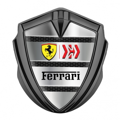 Ferrari Trunk Metal Emblem Badge Graphite Grey Plates Shield Logo