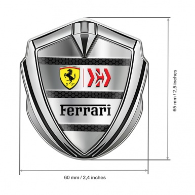 Ferrari Trunk Metal Emblem Badge Silver Grey Plates Shield Logo