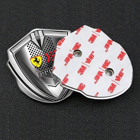 Ferrari Bodyside Emblem Silver Rear Grill Classic Logo Design