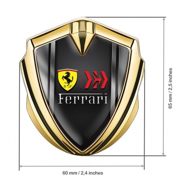 Ferrari Tuning Emblem Self Adhesive Gold Gradient Lines Edition