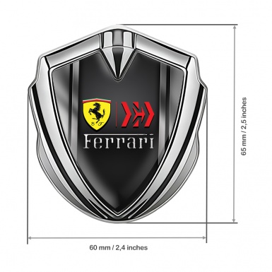 Ferrari Tuning Emblem Self Adhesive Silver Gradient Lines Edition