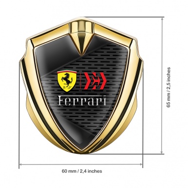 Ferrari Fender Metal Badge Gold Metallic Pattern Design