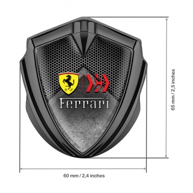 Ferrari Trunk Emblem Badge Graphite Grey Hexagon Edition
