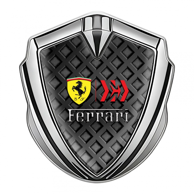 Ferrari Self Adhesive Bodyside Emblem Silver Waffle Design