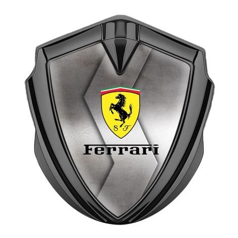 Ferrari Metal Emblem Self Adhesive Graphite Modern Design