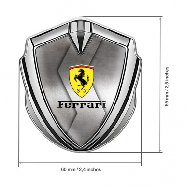 Ferrari Metal Emblem Self Adhesive Silver Modern Design