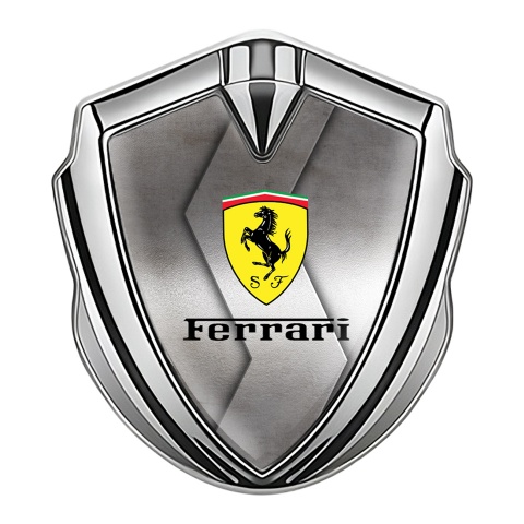 Ferrari Metal Emblem Self Adhesive Silver Modern Design